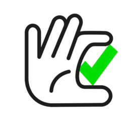 Icone d'une main tenant une checkmark symbolisant une todo.